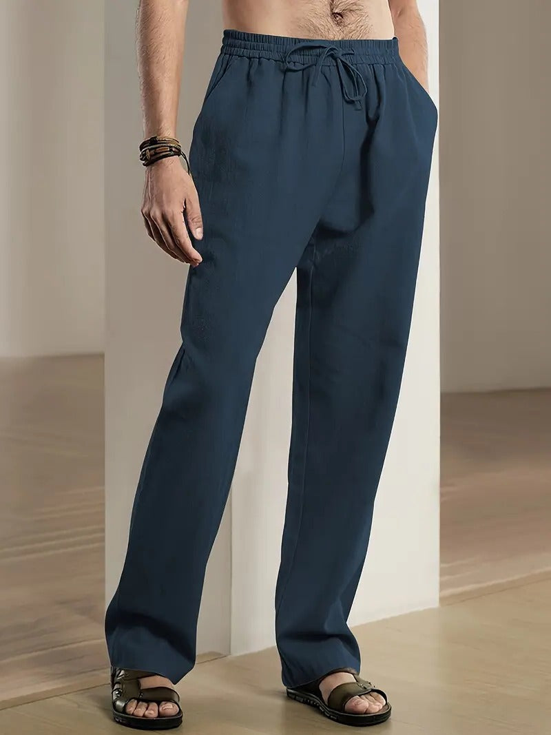 Relaxed Fit Cotton Trousers For Men
