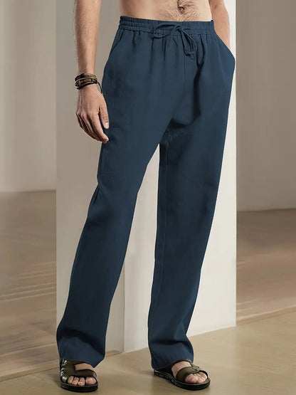 Relaxed Fit Cotton Trousers For Men