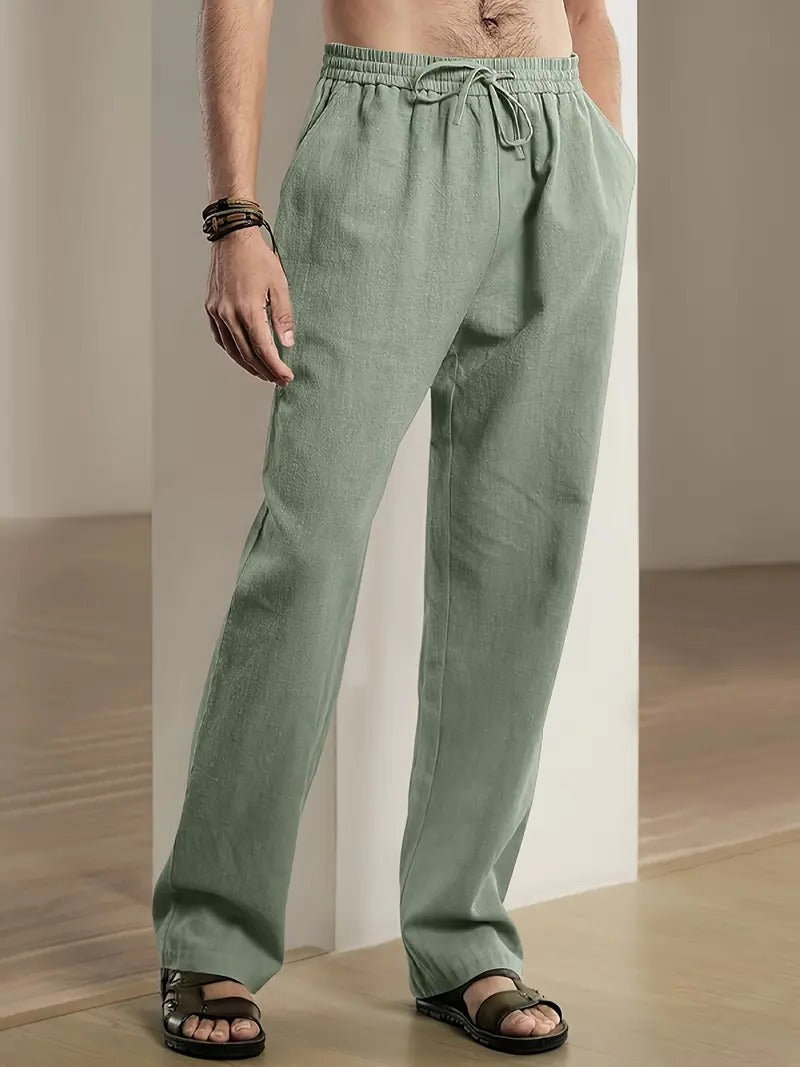 Relaxed Fit Cotton Trousers For Men