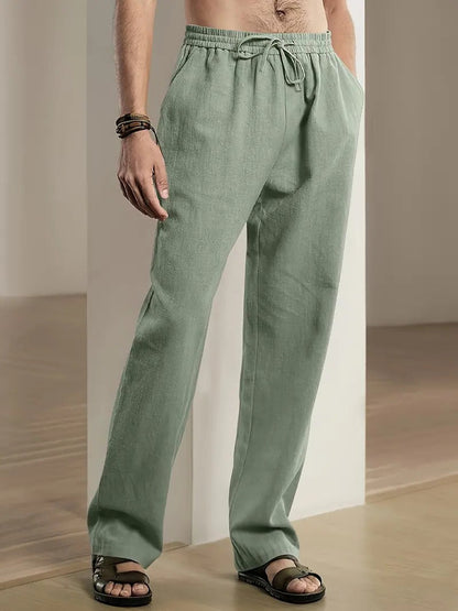 Relaxed Fit Cotton Trousers For Men