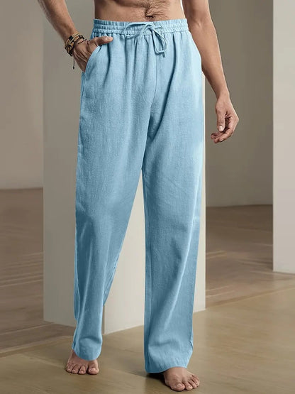 Relaxed Fit Cotton Trousers For Men