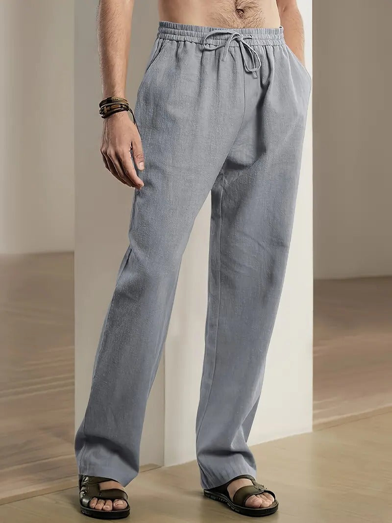 Relaxed Fit Cotton Trousers For Men