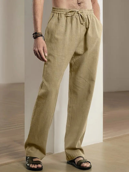 Relaxed Fit Cotton Trousers For Men