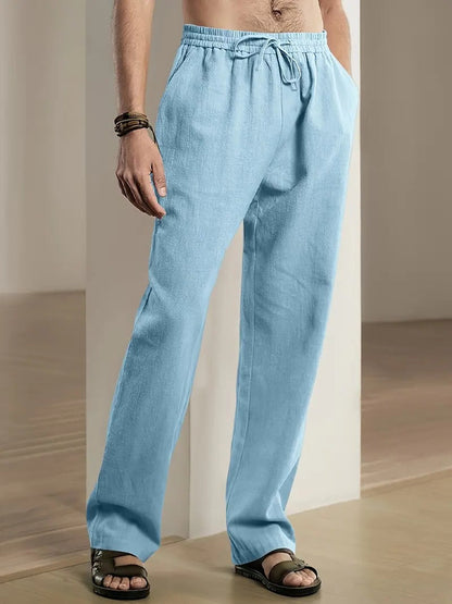 Relaxed Fit Cotton Trousers For Men