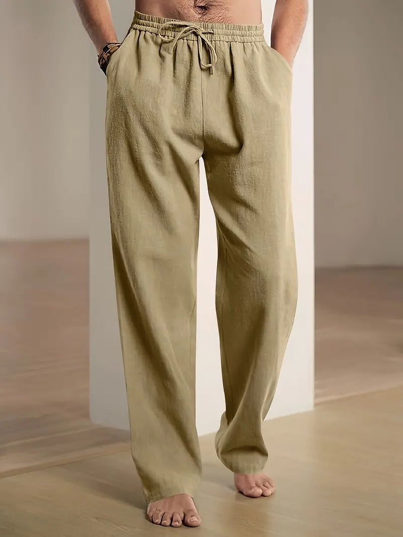 Relaxed Fit Cotton Trousers For Men