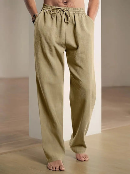 Relaxed Fit Cotton Trousers For Men