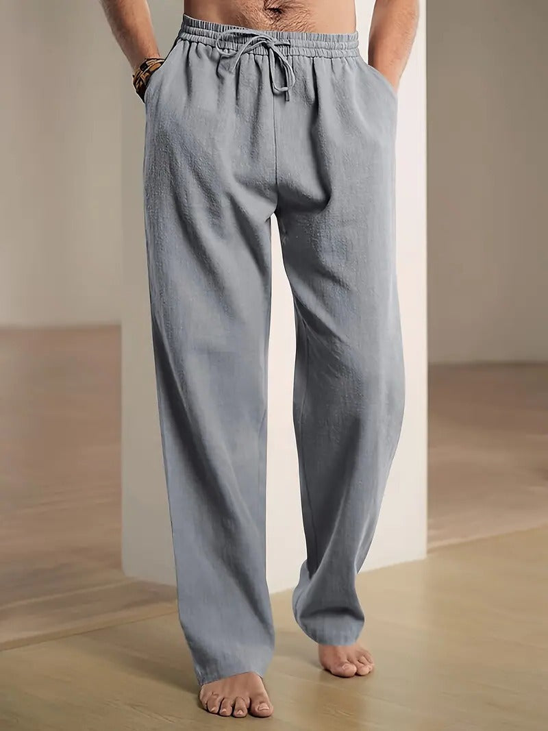 Relaxed Fit Cotton Trousers For Men