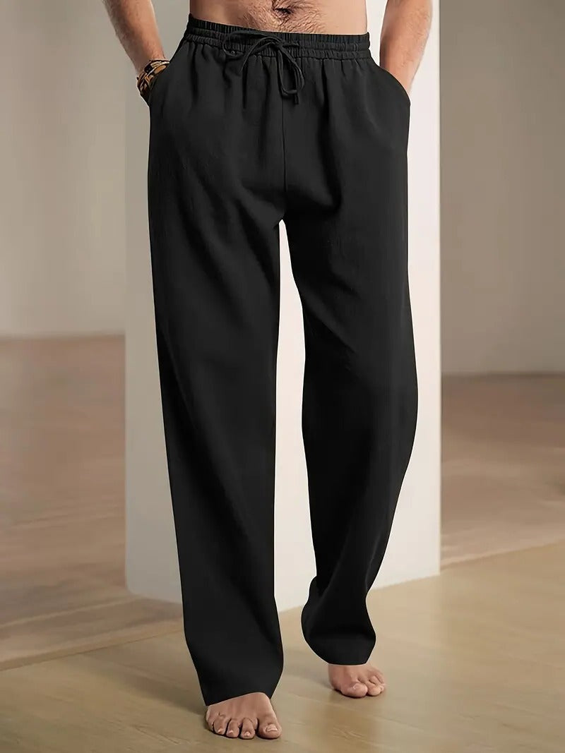 Relaxed Fit Cotton Trousers For Men