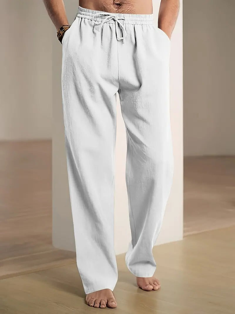 Relaxed Fit Cotton Trousers For Men