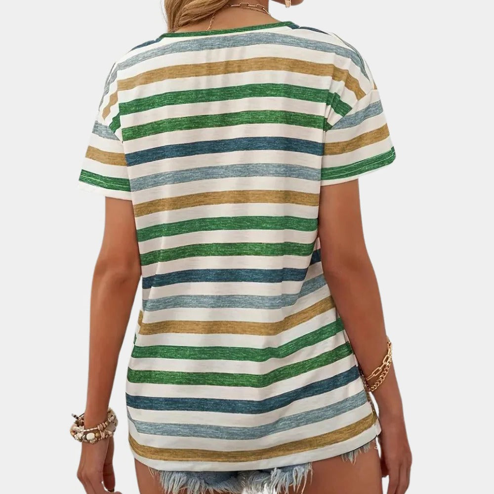 Relaxed Fit Stripe Ladies Tee