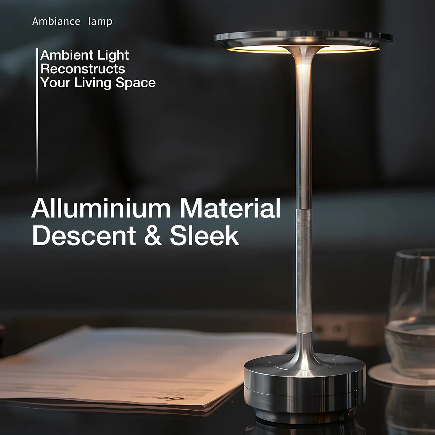 Wireless Desk Lamp with Sensor and Sleek Scandinavian Style