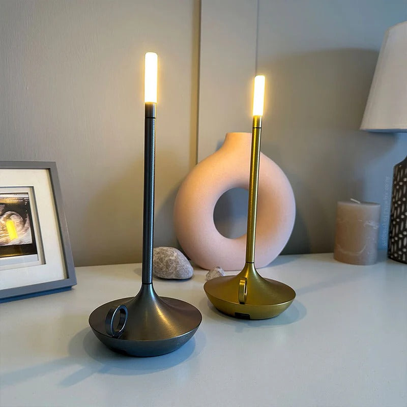Retro Metal Battery Operated Candle Lamp