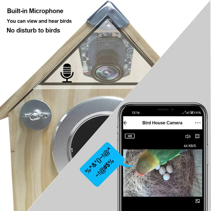Outdoor Birdhouse Feeder Camera Kit with Live View