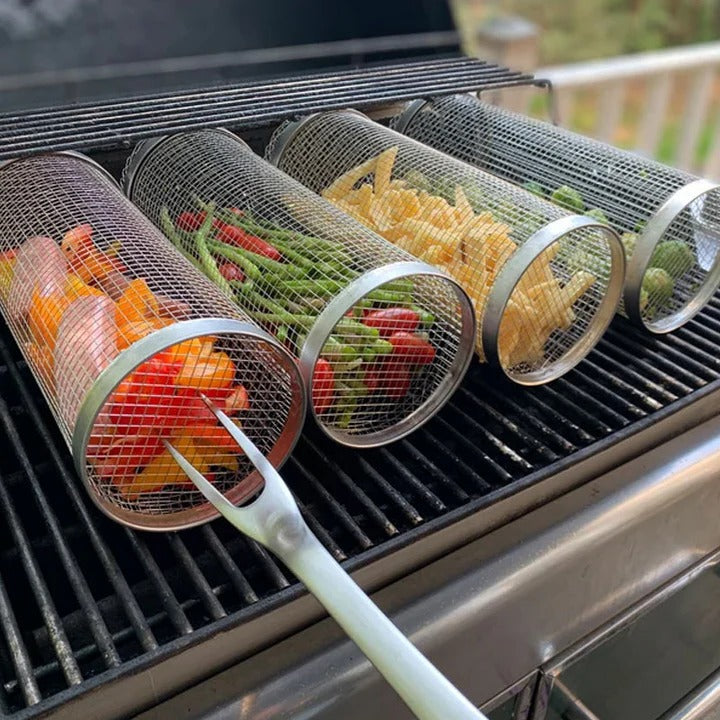 Easy Spin Grill Topper for Veggies and Meat