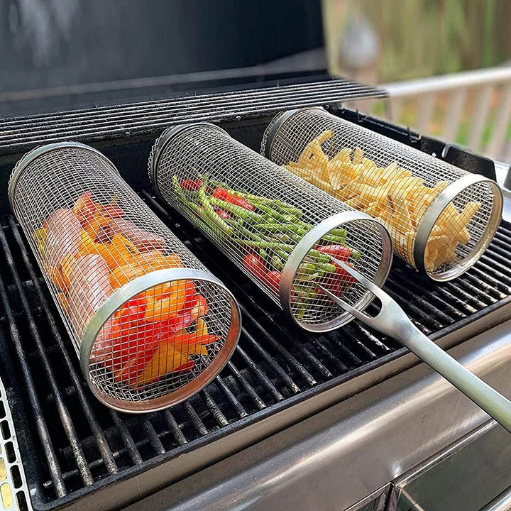 Easy Spin Grill Topper for Veggies and Meat