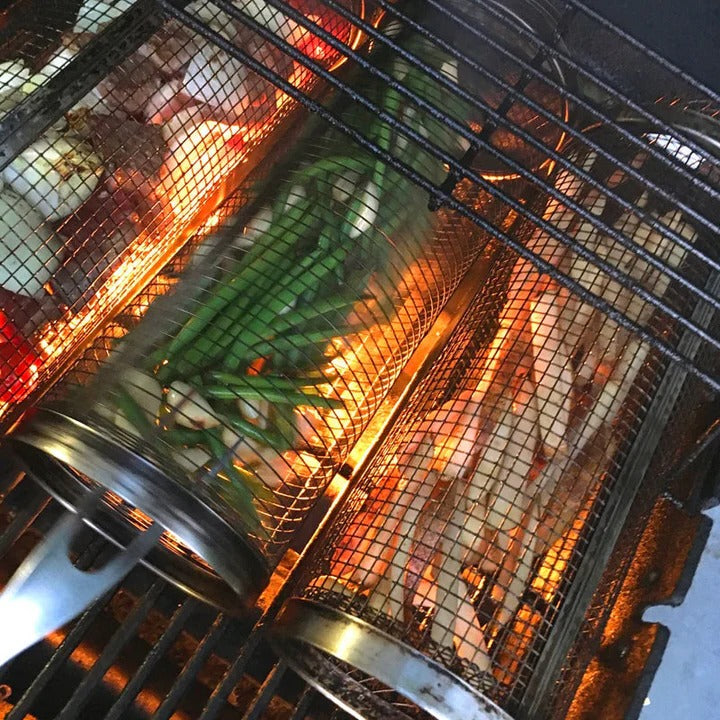 Easy Spin Grill Topper for Veggies and Meat