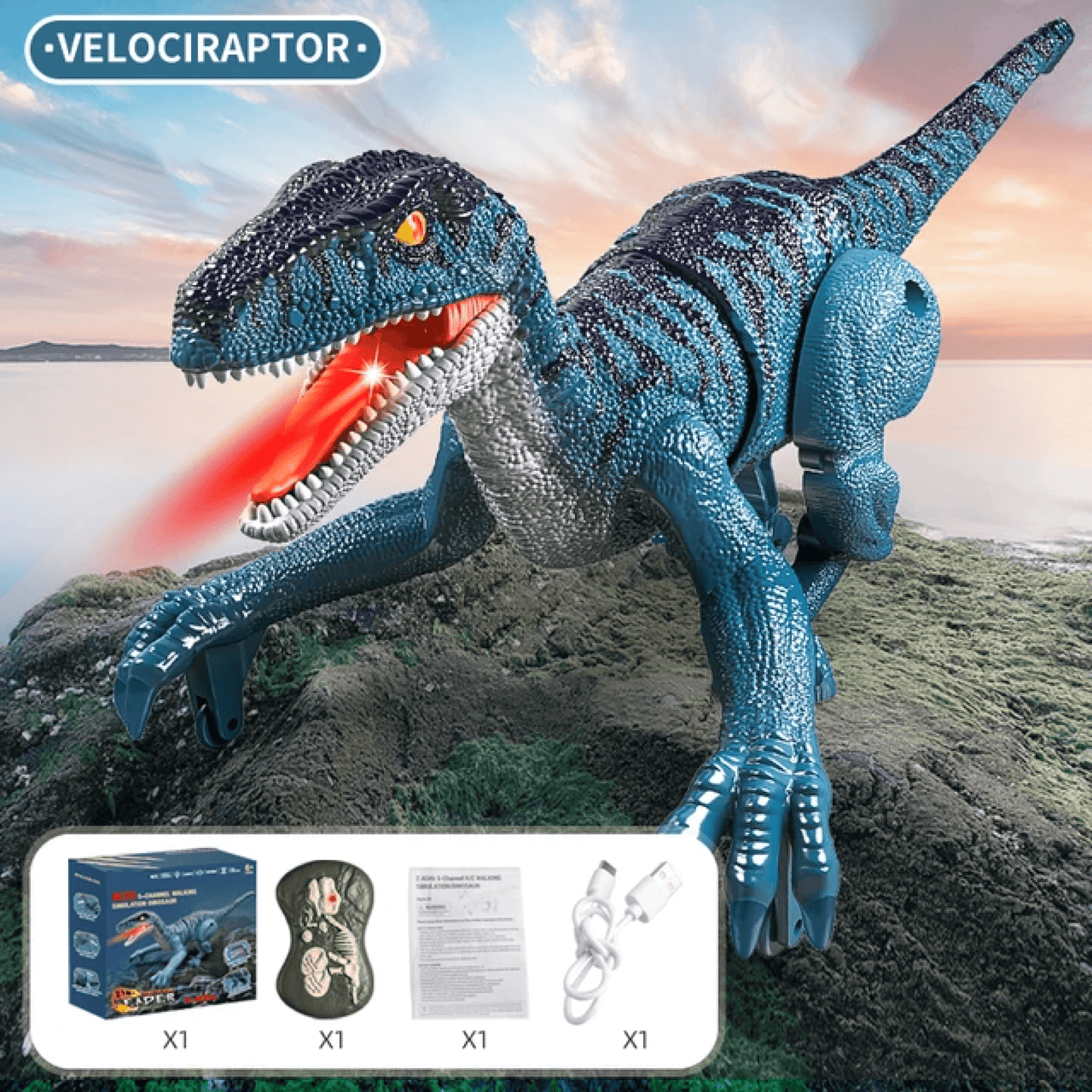 Fun Interactive RC Dino Toy with Lights and Sounds