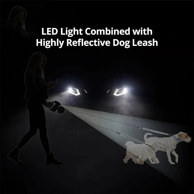 Practical Dog Leash with Light & Poop Bag