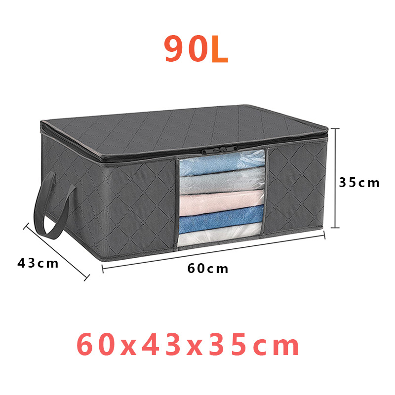 Collapsible Closet Storage Bins with Clear View Lid and Handles