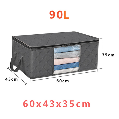 Collapsible Closet Storage Bins with Clear View Lid and Handles