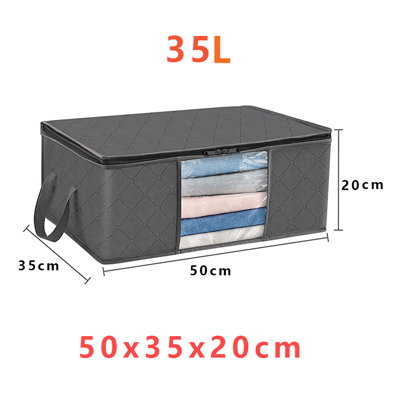 Collapsible Closet Storage Bins with Clear View Lid and Handles