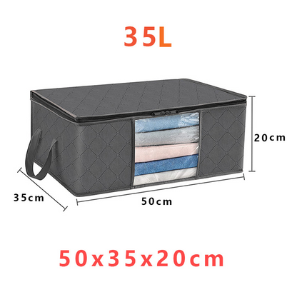 Collapsible Closet Storage Bins with Clear View Lid and Handles