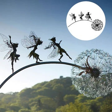 Whimsical Metal Outdoor Fairy Decor