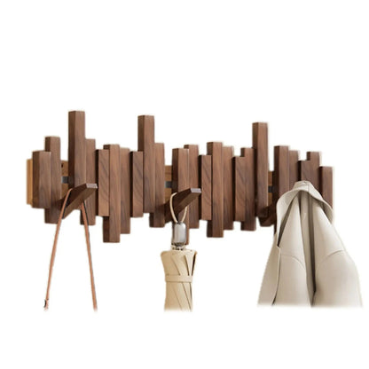 Stylish Wooden Coat Rack with Hooks for Jackets and Bags