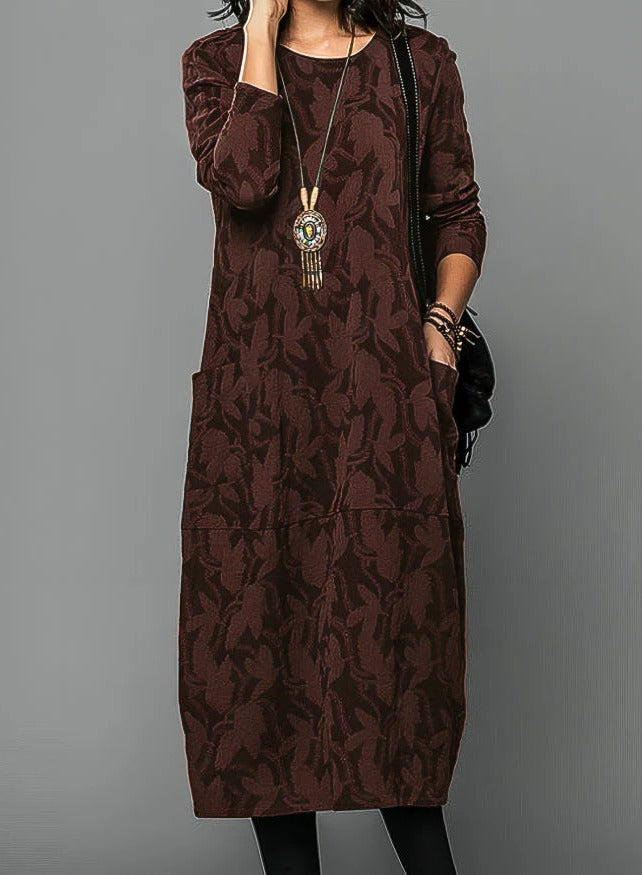 Cozy Round Neck Women's Winter Dress