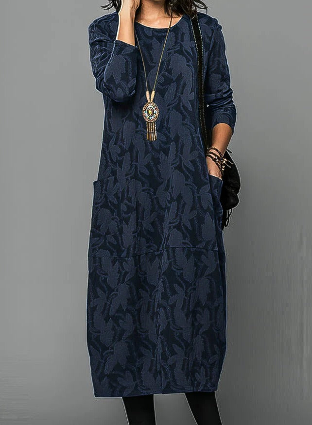 Cozy Round Neck Women's Winter Dress