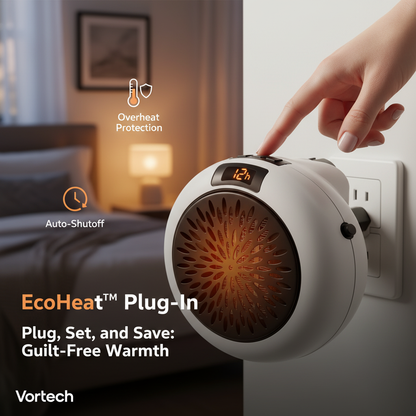 Compact Electric Space Heater with Digital Timer