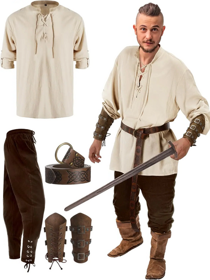 Authentic 4 Piece Pirate Mens Costume Set