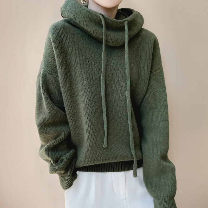 Warm Women's Merino Wool Turtleneck Sweater