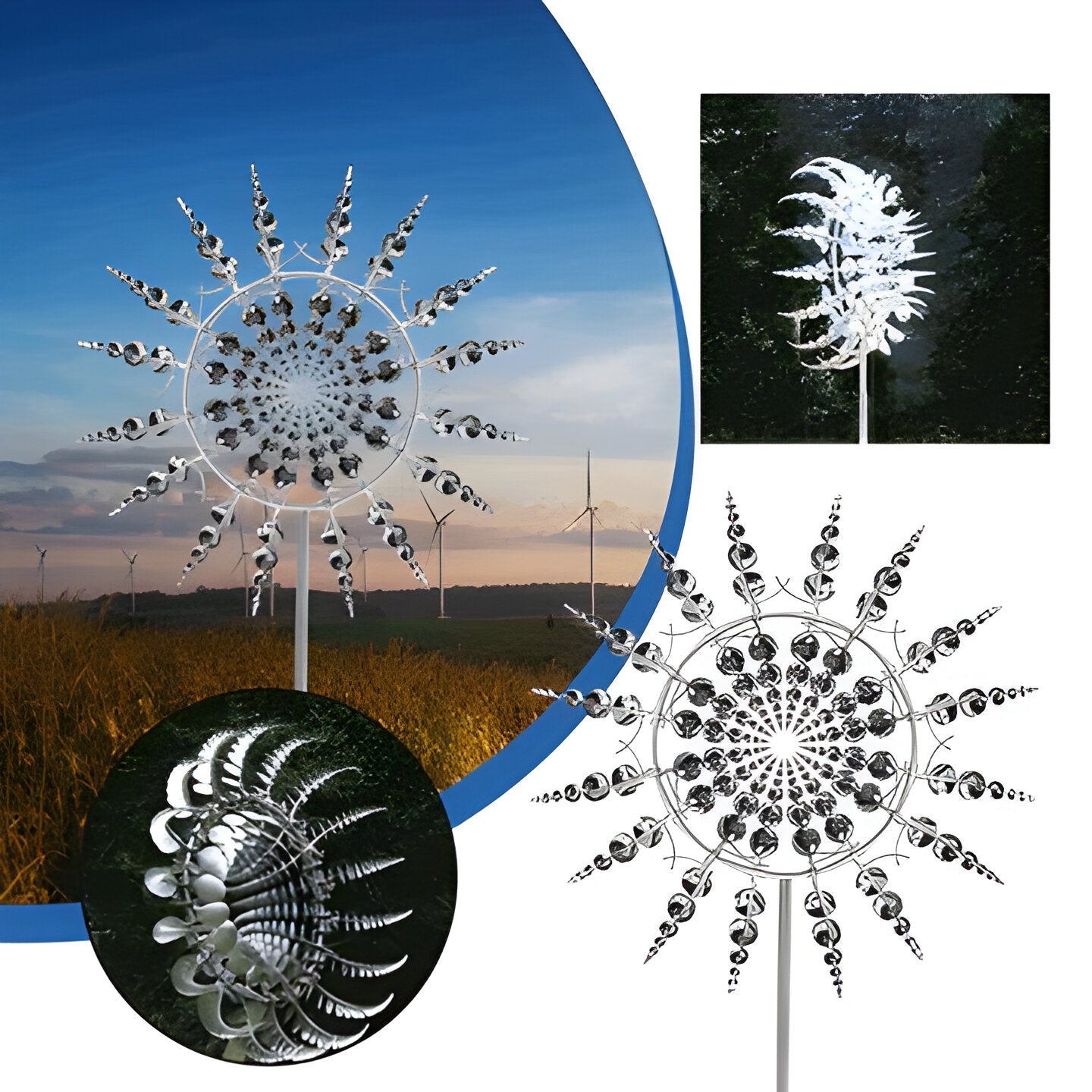 Durable Garden Metal Spinner with Weatherproof Coating
