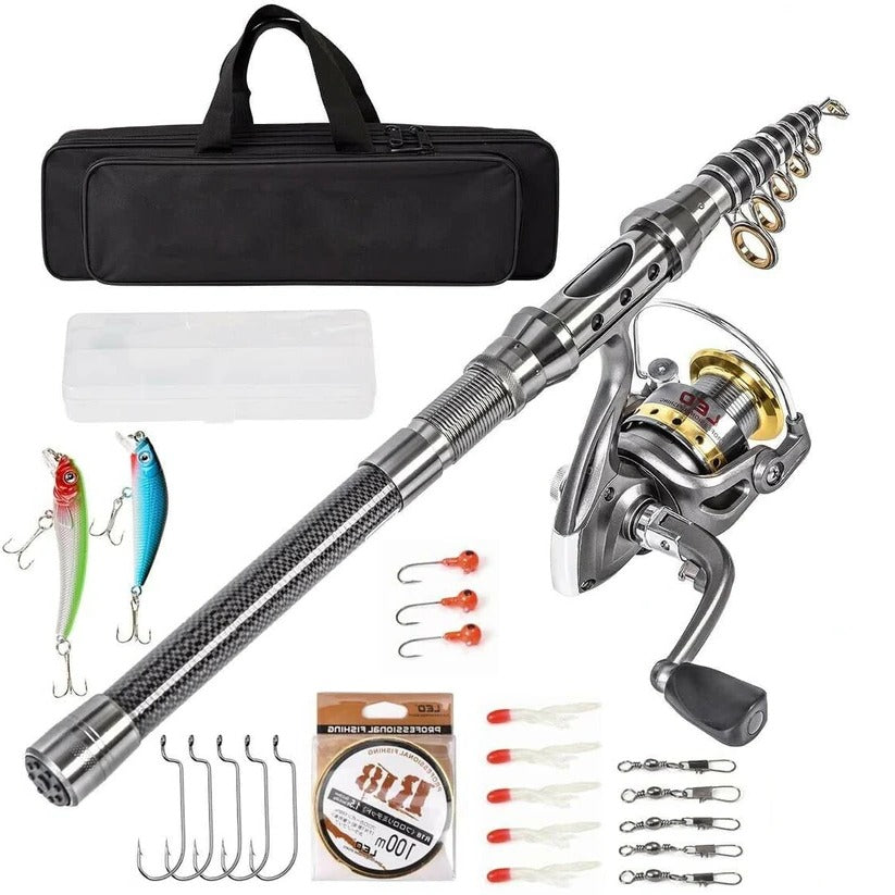 Portable Collapsible Fishing Rod and Reel Set