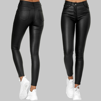 Slim Fit Leather Trousers - Befez
