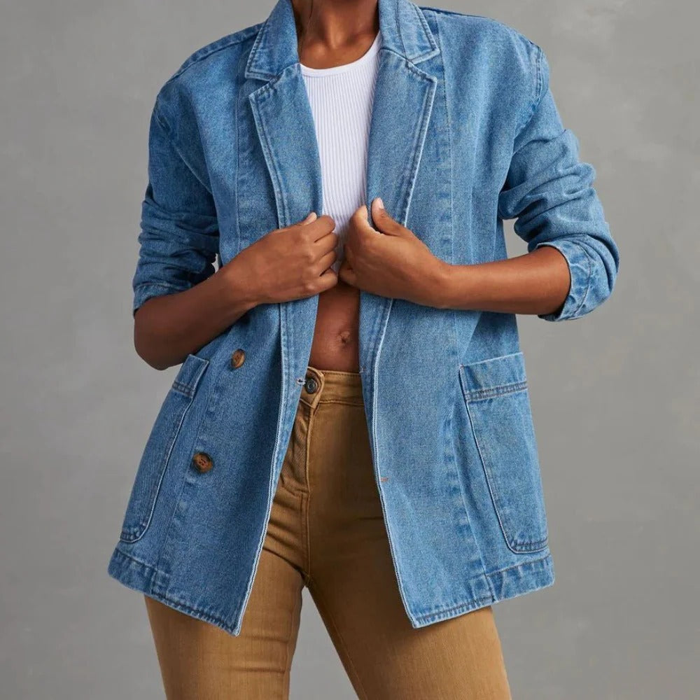 Trendy Women's Slim Fit Jeans Jacket - Halri