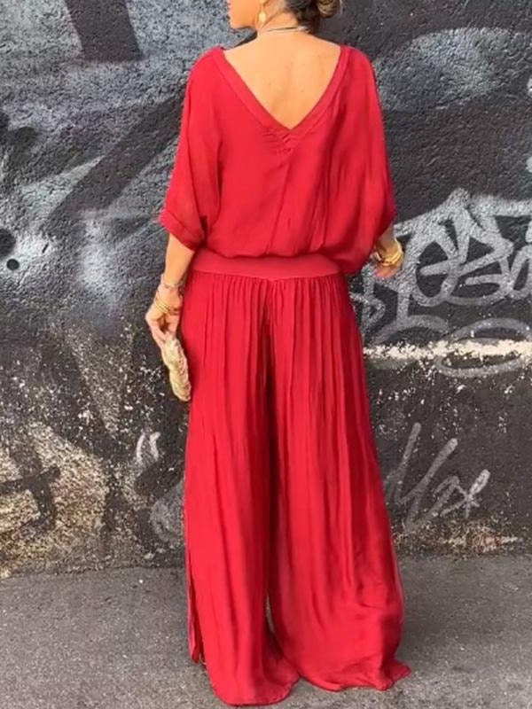 Flowy 2-Piece Wide Leg Chiffon Pants