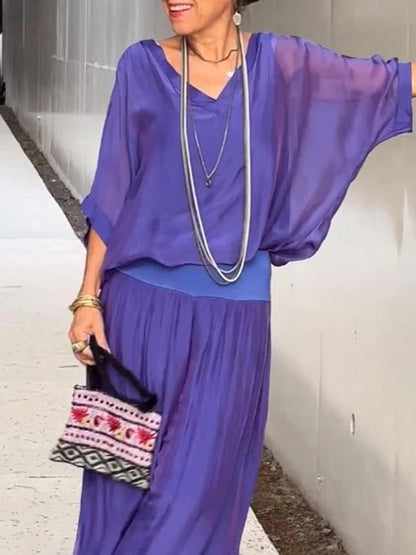 Flowy 2-Piece Wide Leg Chiffon Pants