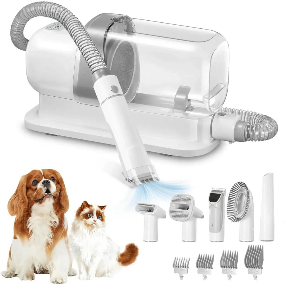 Quiet Pet Grooming Kit with Vacuum & Clippers Set