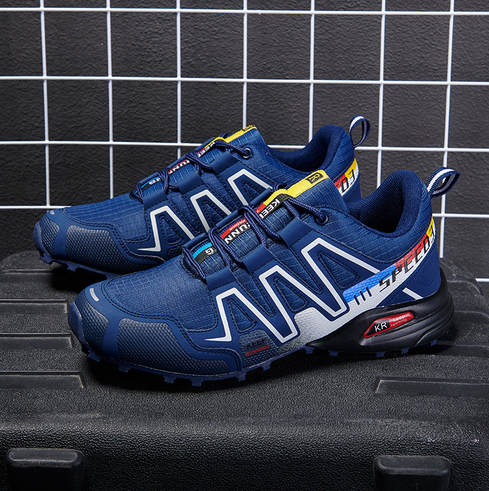 Tough Waterproof Hiking Boots Blue Green