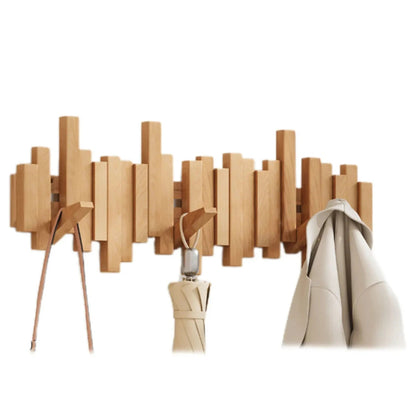 Stylish Wooden Coat Rack with Hooks for Jackets and Bags