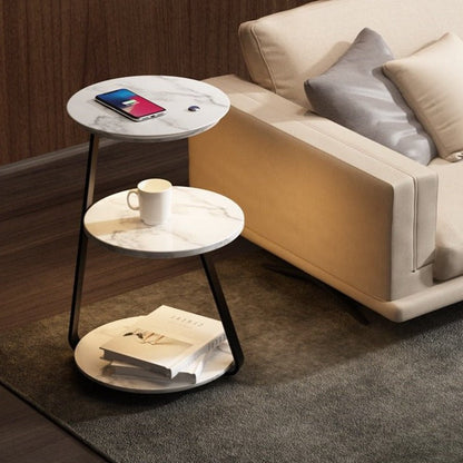 Bedside Table Lamp with 2 Tier Shelf and Built in Light
