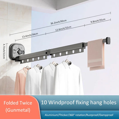 Foldable Wall Mount Clothes Drying Rack
