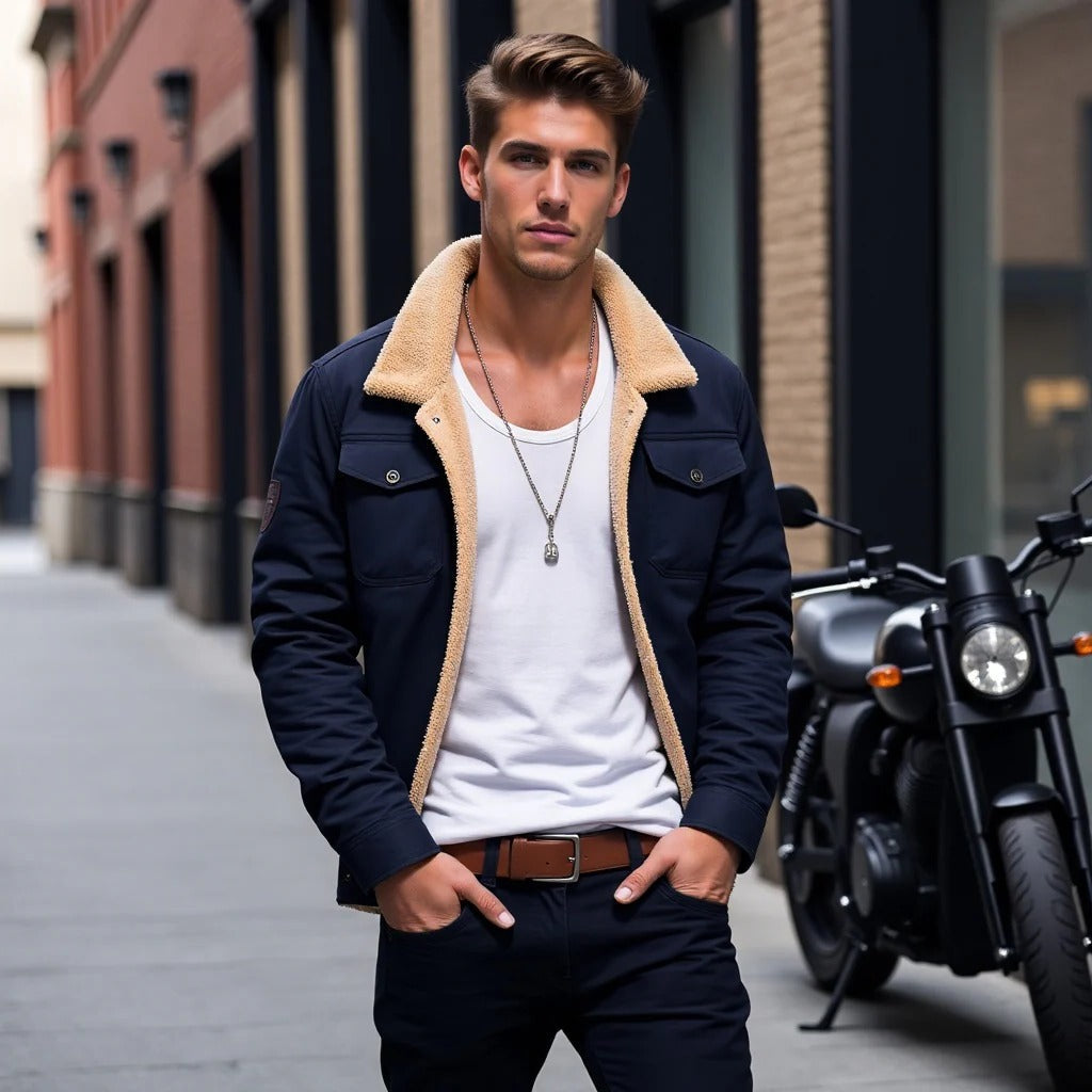 Classic Flight Leather Jacket for Men