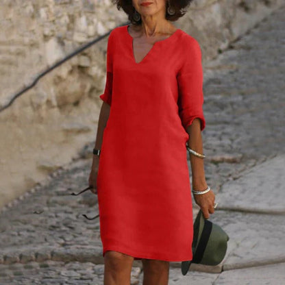 Sleeveless is not an option since it changes the product type, so: 
Casual V-Neck Long Sleeve Dress