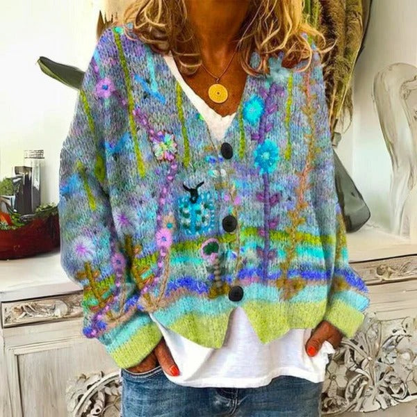 Women's Floral Knit Sweater
