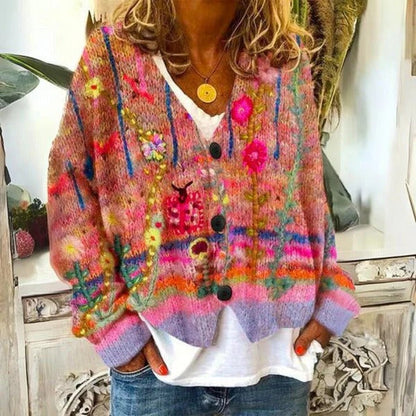 Women's Floral Knit Sweater - Befez