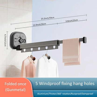Foldable Wall Mount Clothes Drying Rack