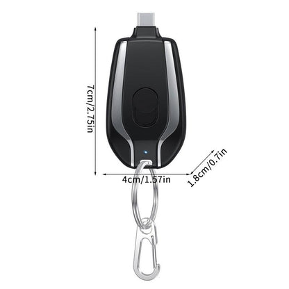 Compact Portable Keychain Battery 1500mAh Charger